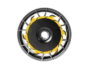 Disco aerodinamico turbofan anteriore in fibra di carbonio a secco per cerchi in alluminio. Porsche 718 GT4 RS - SRFADPGT4RSAL